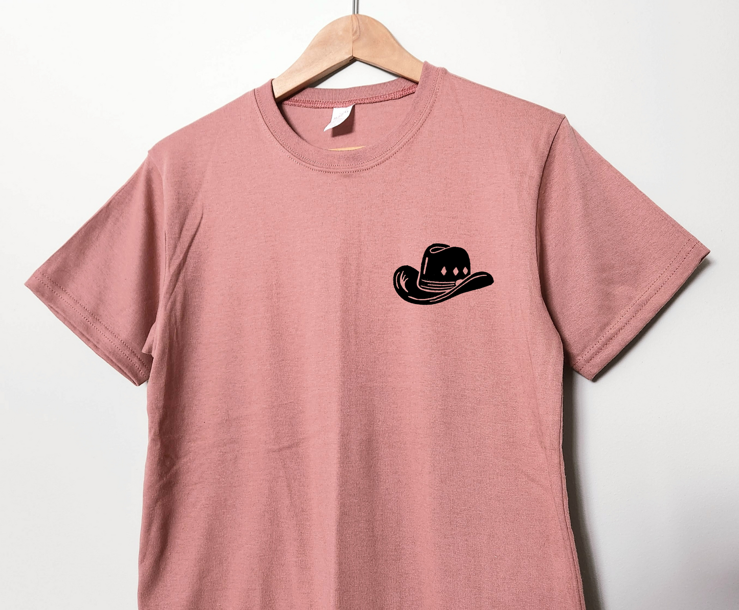 Cowboy hat t-shirt, UNISEX western theme hand printed tshirt, block print cowgirl tee, country linocut illustration, ethical spring fashion