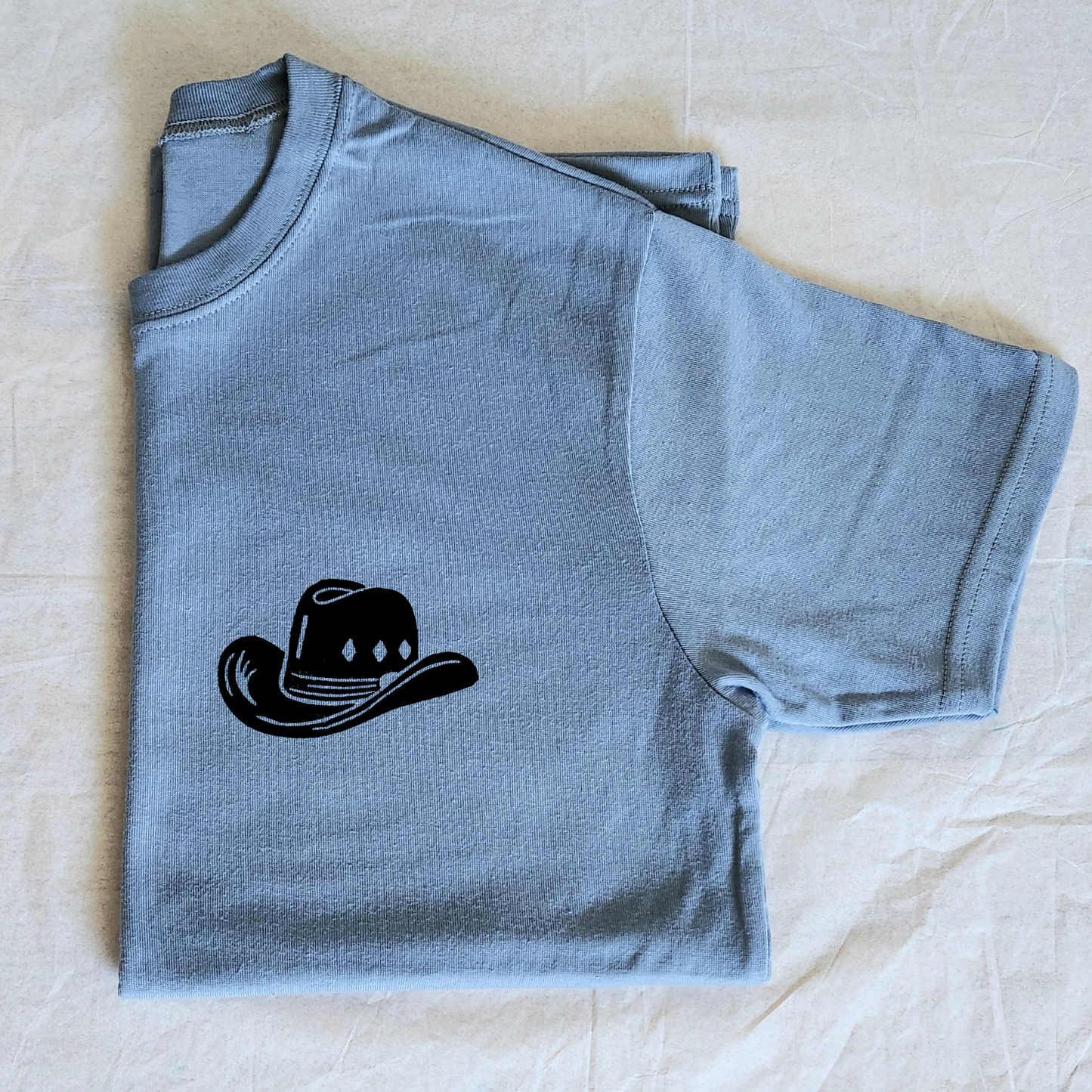 Cowboy hat t-shirt, UNISEX western theme hand printed tshirt, block print cowgirl tee, country linocut illustration, ethical spring fashion
