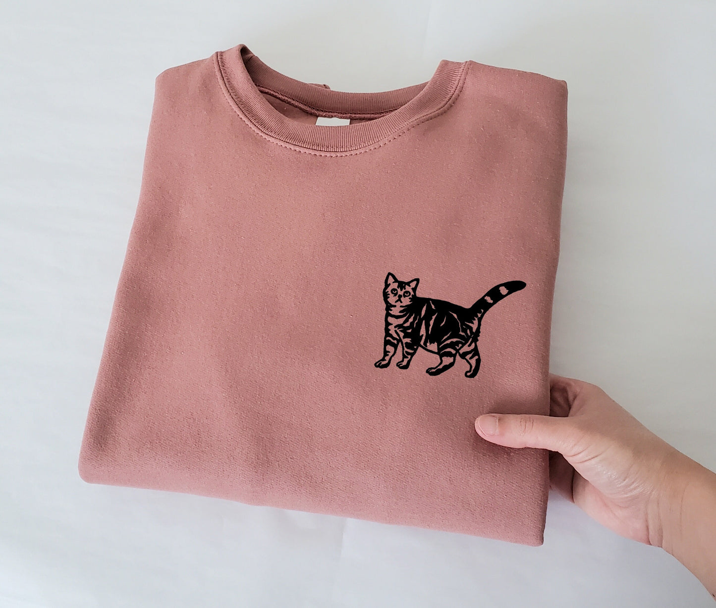 Sweat-shirt pour chat, pull imprimé à la main unisexe, chaton mignon, cadeau amoureux des chats, imprimé chat himalayen, tabby, chat noir, mode éthique