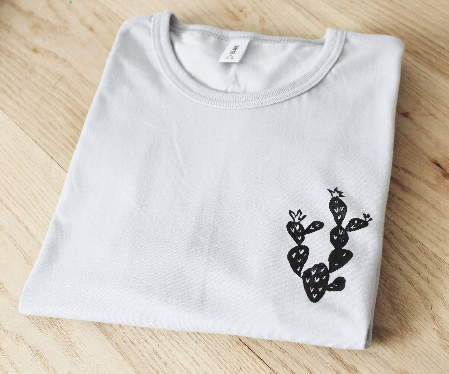 Cactus t-shirt, UNISEX succulent plant hand printed shirt, botanical fashion, minimalist block print lino top, hand stamped tee