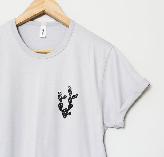 Cactus t-shirt, UNISEX succulent plant hand printed shirt, botanical fashion, minimalist block print lino top, hand stamped tee