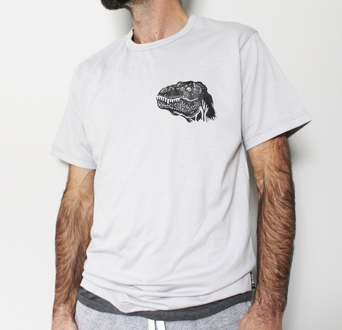 Dinosaur t-shirt, t-rex UNISEX tshirt, tyrannosaurus rex hand printed tee, dino clothing, block print design, ethical fashion, gift for him