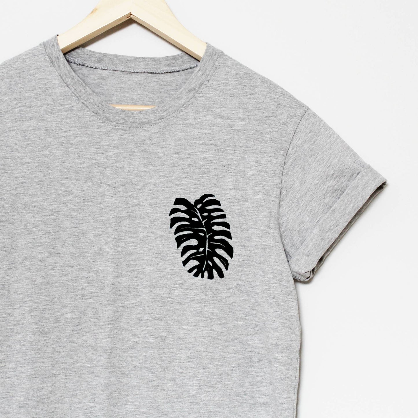 Monstera deliciosa t-shirt, UNISEX hand printed shirt, botanical fashion, minimalist plant block print tee, hand stamped linocut