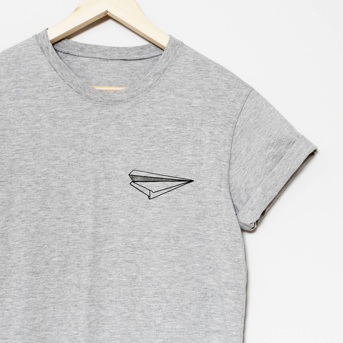 Paper plane t-shirt, hand painted UNISEX pocket shirt, aviation tee, minimalist fashion, unique clothing, crewneck, gift for him