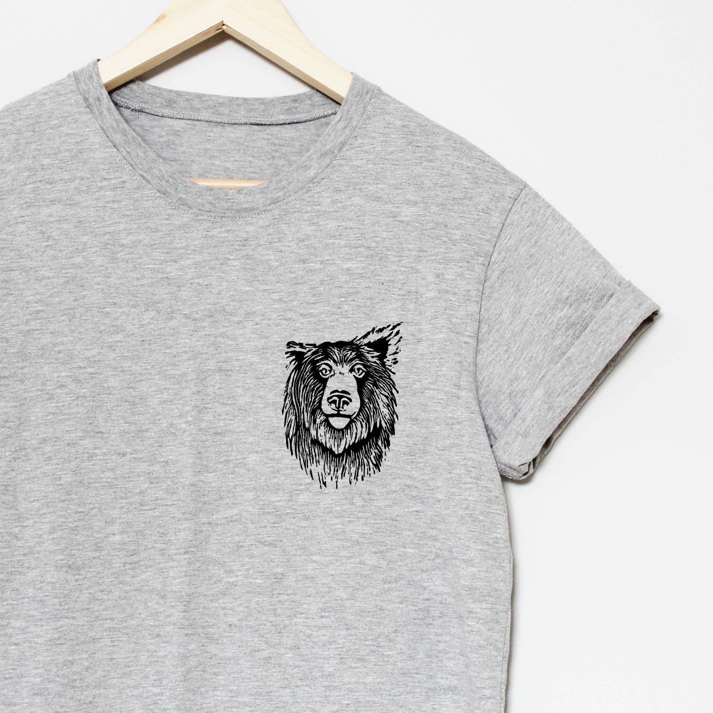 Bear t-shirt, UNISEX grizzly bear shirt, black bear hand printed tee, bear clothing, hand stamped design, block print lino shirt