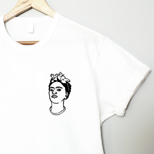 Frida t-shirt, UNISEX hand printed Frida Kahlo shirt, minimalist block print, hand stamped lino print tee, ethical fashion, feminist shirt