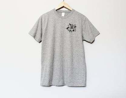 Lily t-shirt, UNISEX hand printed lily flower shirt, minimalist floral block print, hand stamped botanical lino tee, ethical fashion