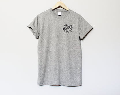 Lily t-shirt, UNISEX hand printed lily flower shirt, minimalist floral block print, hand stamped botanical lino tee, ethical fashion
