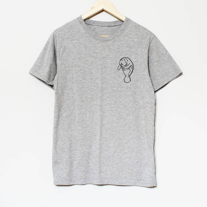 T-shirt lamantin, t-shirt UNISEXE amoureux de la mer, illustration de vache de mer imprimée à la main, tee-shirt d’été de plage, impression de bloc de lino de timbre à la main, mode éthique
