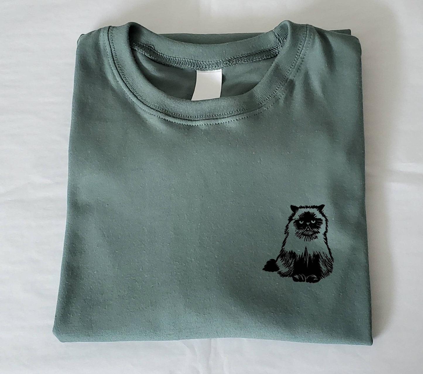 Cat t-shirt, hand printed unisex tshirt, cat lover gift, himalayan cat, ethical fashion