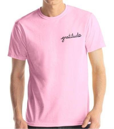 T-shirt gratitude, t-shirt UNISEX imprimé à la main, tee-shirt calligraphie, mode minimaliste, vêtements uniques, cadeau pour elle ou lui, mode éthique