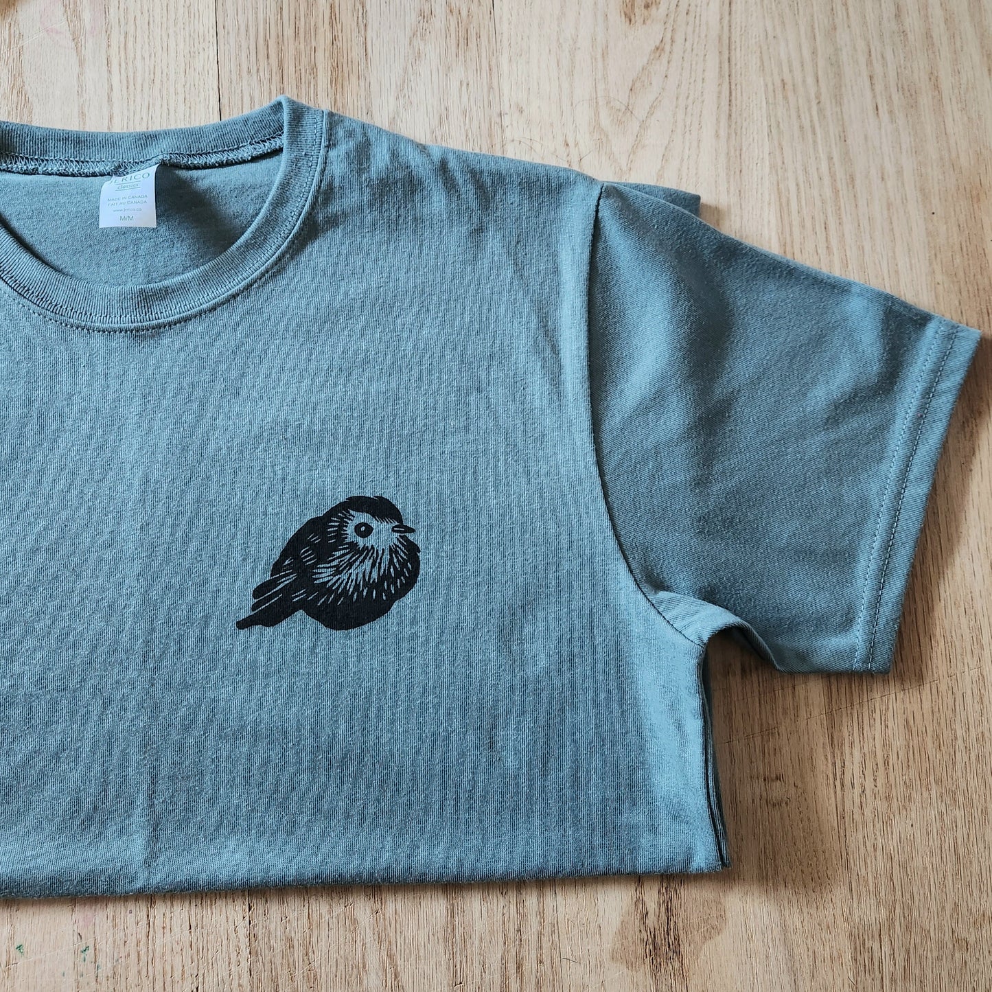 Bird t-shirt, UNISEX hand printed cute bird design, minimalist block print tee, hand stamped, spring summer clothing, ethical fashion