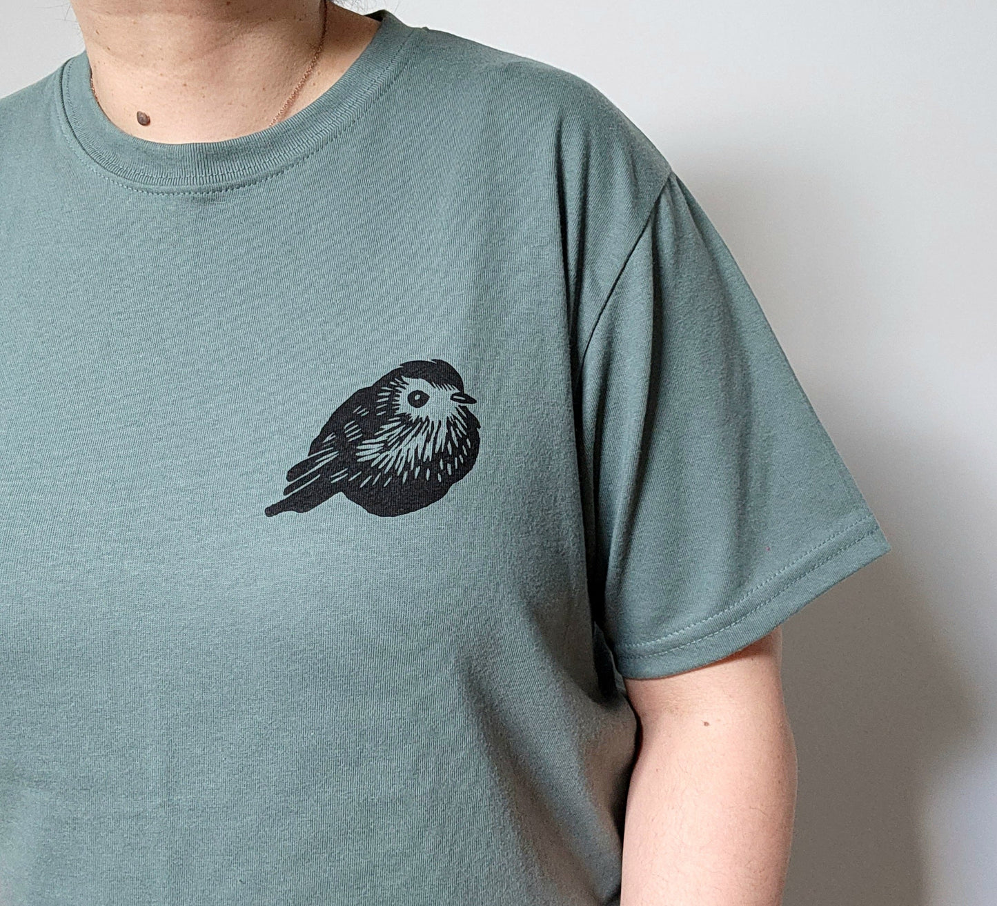 Bird t-shirt, UNISEX hand printed cute bird design, minimalist block print tee, hand stamped, spring summer clothing, ethical fashion