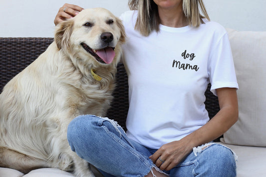 Dog mama t-shirt, hand printed unisex tshirt, dog lover gift, dog mom shirt, calligraphy tee, ethical fall fashion