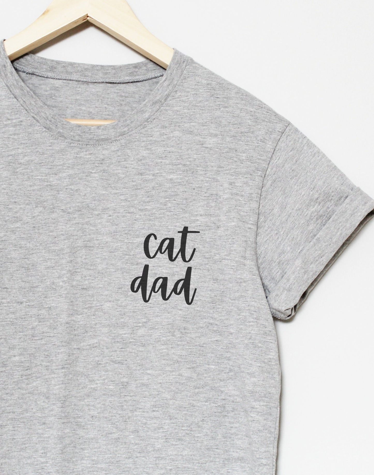 Cat dad t-shirt, hand printed unisex tshirt, cat lover gift, cat daddy, gift for him, calligraphy tee, block print design, ethical fashion