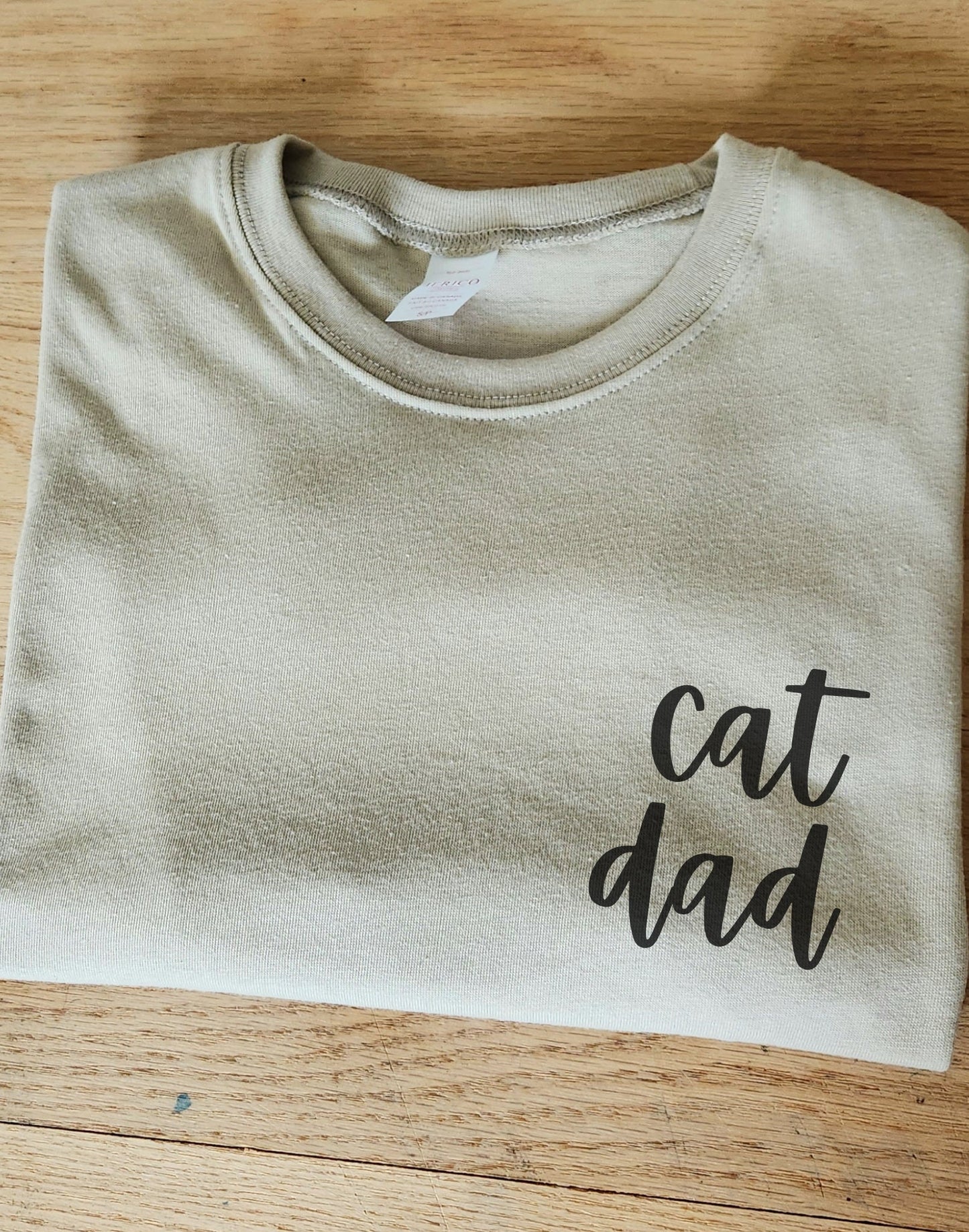 Cat dad t-shirt, hand printed unisex tshirt, cat lover gift, cat daddy, gift for him, calligraphy tee, block print design, ethical fashion