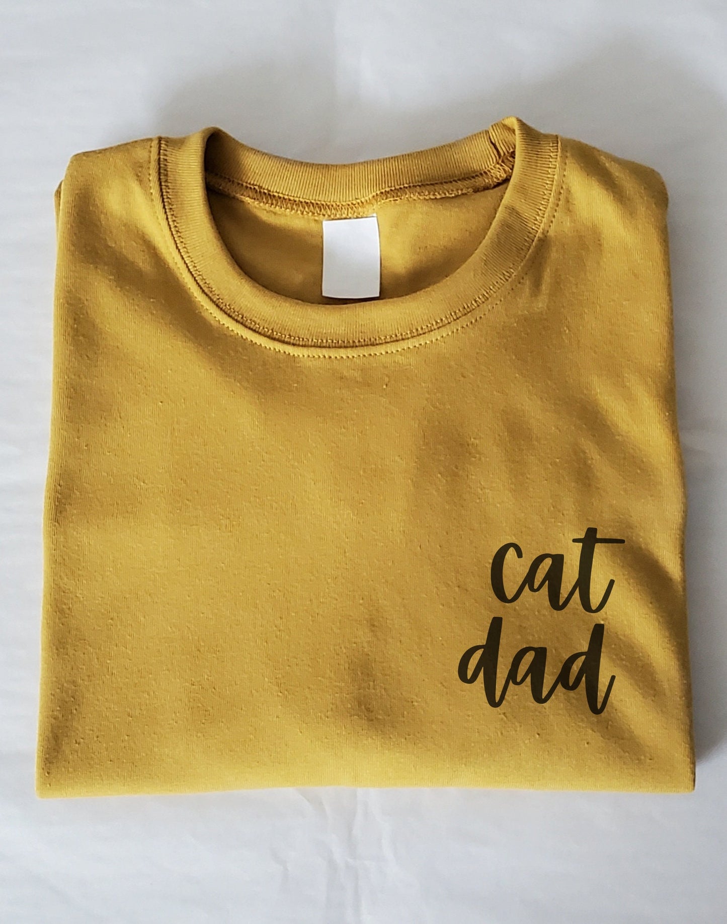 Cat dad t-shirt, hand printed unisex tshirt, cat lover gift, cat daddy, gift for him, calligraphy tee, block print design, ethical fashion