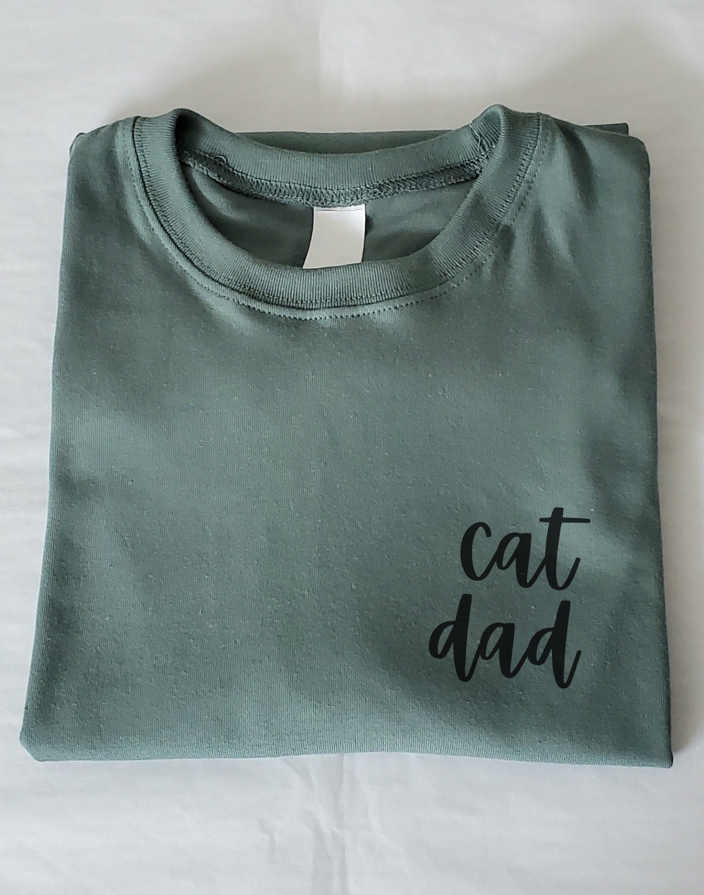 Cat dad t-shirt, hand printed unisex tshirt, cat lover gift, cat daddy, gift for him, calligraphy tee, block print design, ethical fashion