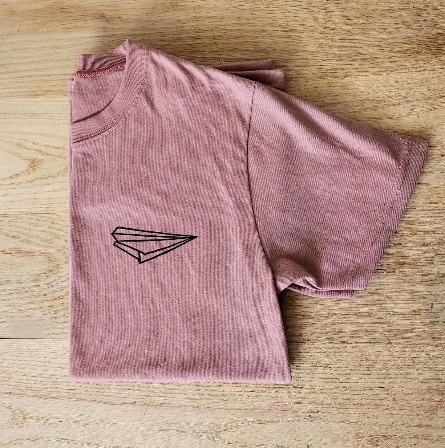 Paper plane t-shirt, hand painted UNISEX pocket shirt, aviation tee, minimalist fashion, unique clothing, crewneck, gift for him