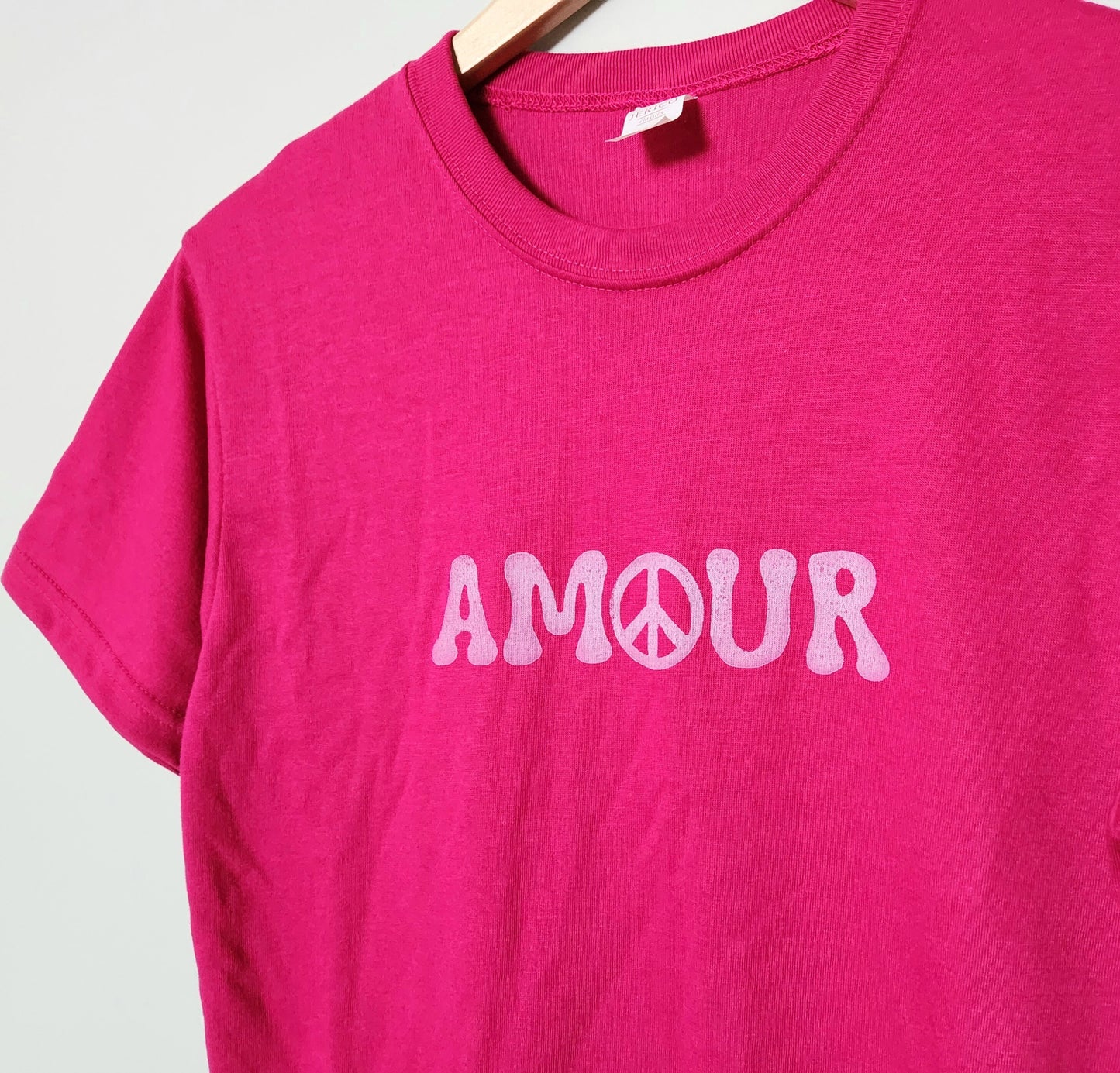 Amour t-shirt, hand printed love UNISEX tshirt, peace and love graphic print tee, minimalist block print design, ethical summer fashion