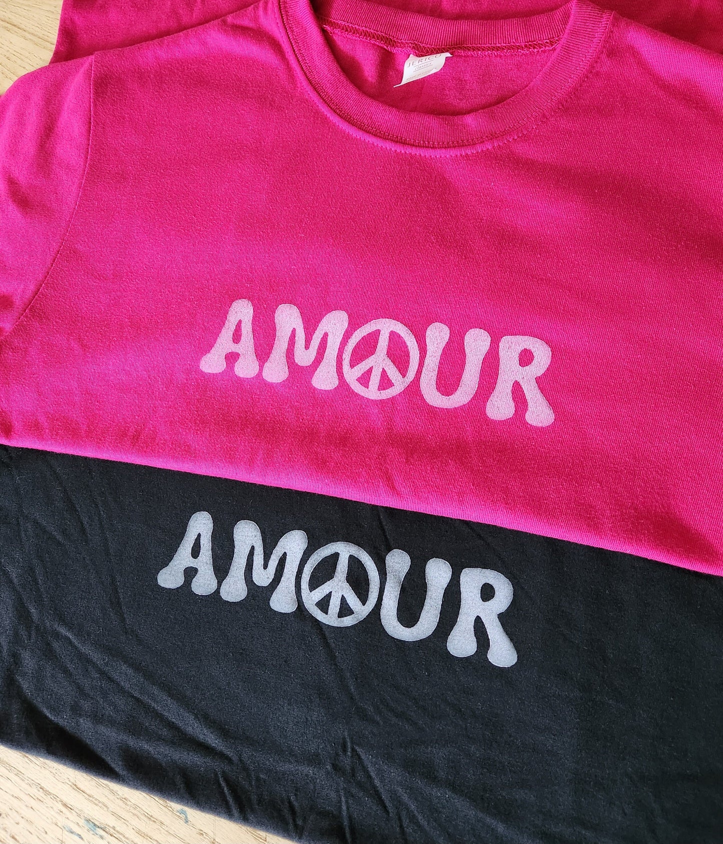 Amour t-shirt, hand printed love UNISEX tshirt, peace and love graphic print tee, minimalist block print design, ethical summer fashion