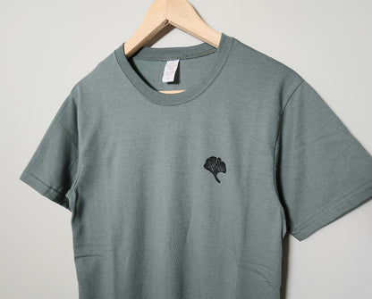 Ginkgo t-shirt, hand printed unisex leaf tshirt, botanical design, gingko block print, nature print tshirt, summer ethical fashion